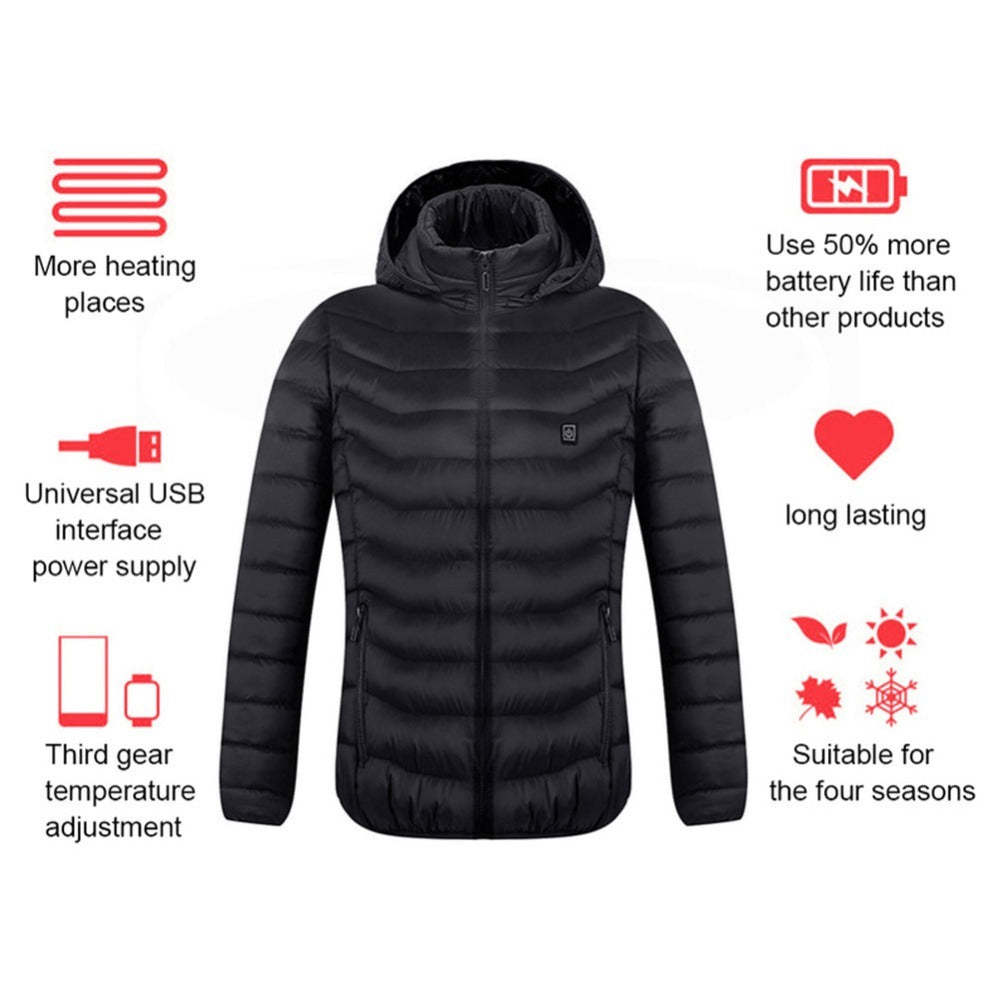 Electric Heated Winter Jacket – USB Rechargeable Thermal Coat